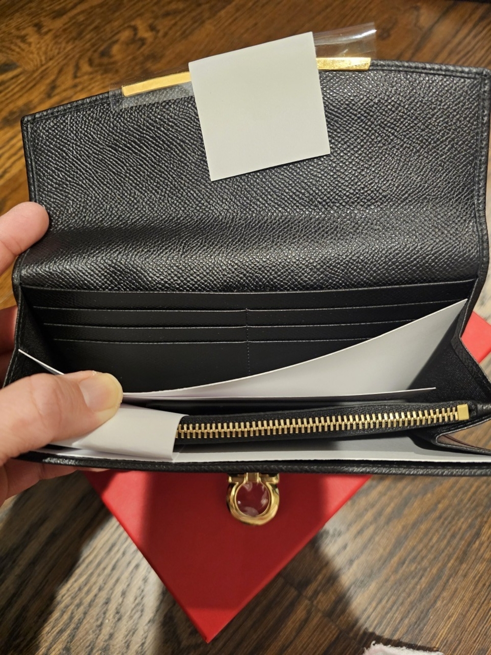 Salvatore Ferragamo Black Leather Gancini Continental Wallet - Picture 14 of 15